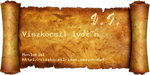 Viszkocsil Iván névjegykártya