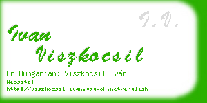 ivan viszkocsil business card